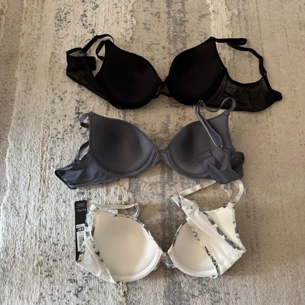 Bundle of 3 Like 🆕/like new Nicole Miller light lift push up t-shirt bras